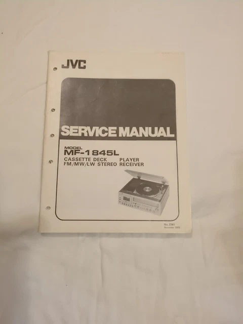 JVC Service Manual MF-1845L Cassette Deck Record Player FM MW LW STEREO RADIO