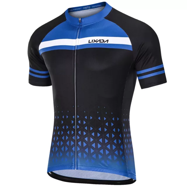 Men Cycling Jersey Set Breathable Quick-Dry Short Sleeve and Padded Shorts Q8J9 3