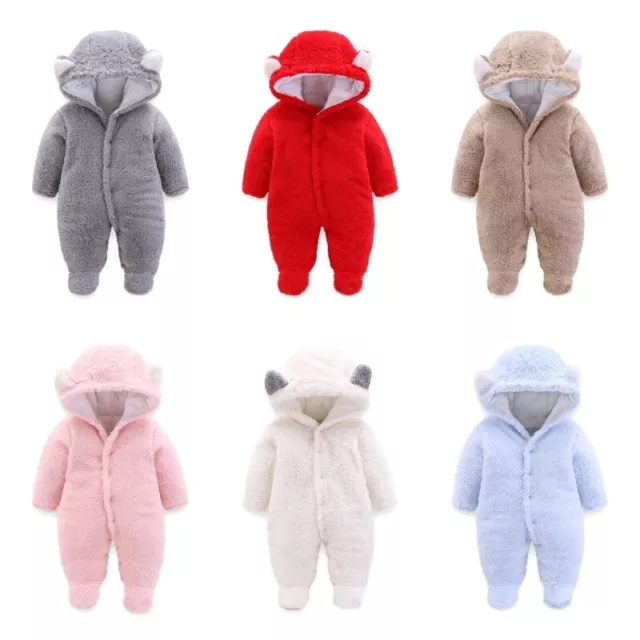 Mignon Hiver Chaud Barboteuse Nouveau Né de Bébé Combinaison Pull Escalade Linge 2