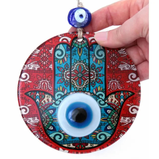 Nazar Boncuk 10x10 cm Glas Anhänger  Deko Evil Eye Blau Augen