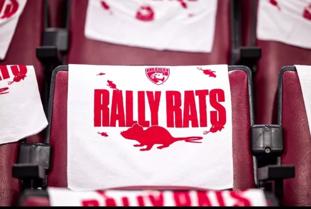 NEW NHL Florida Panthers Hockey Team Game Day Rally Rats Red Rally Towel Sport