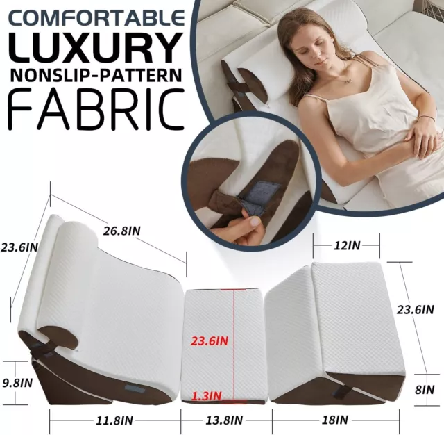 Qirroboni 6PCS Orthopedic Bed Wedge Pillow Set Adjustable Pillows **BNIB**