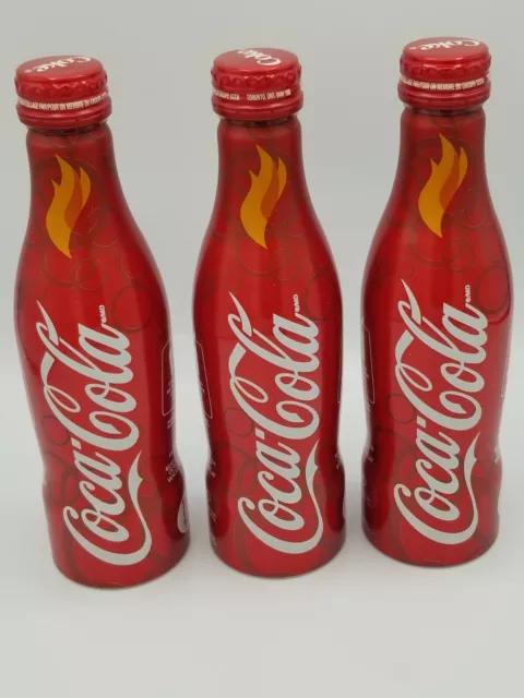 Coca-Cola 2010 Vancouver Winter Olympic 250ml Unopened Full Aluminum Bottles x3