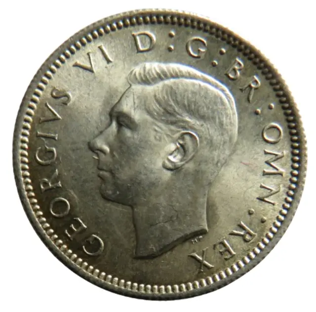 1946 King George VI Silver Sixpence Coin In High Grade