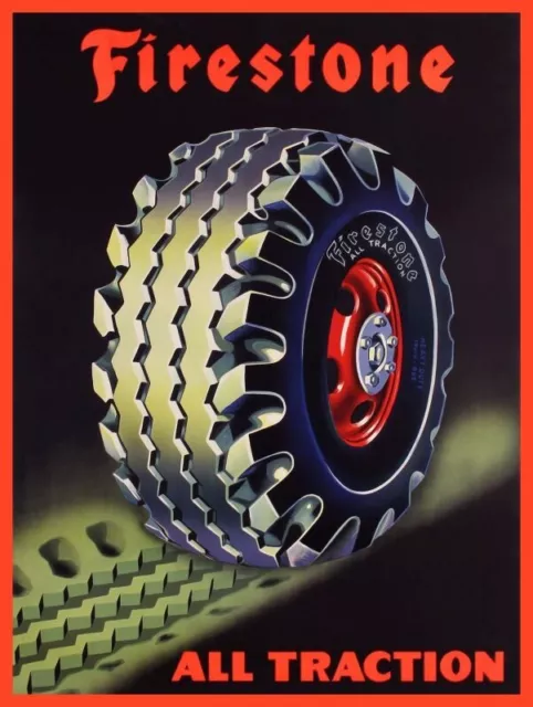 Firestone Tire & Rubber Co. NEW METAL SIGN: Monster All Traction Tire Pic