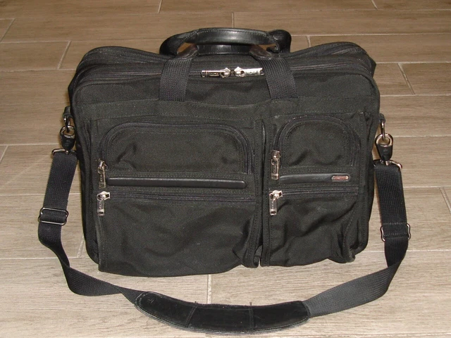 TUMI 26160D4 Black Ballistic Nylon Expandable Laptop Briefcase 17” EUC!!