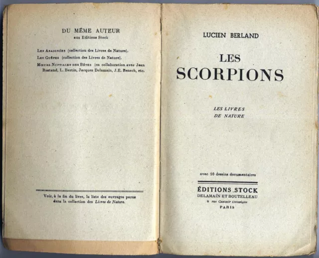 Lot de 5 Les livres de nature guepes oiseaux libellules scorpions 1935-1945 3