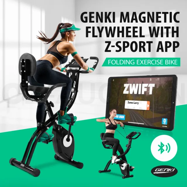 Genki Magnetic Exercise Bike X-Bike Home Gym Spin Bike Fitness w/Bluetooth Black