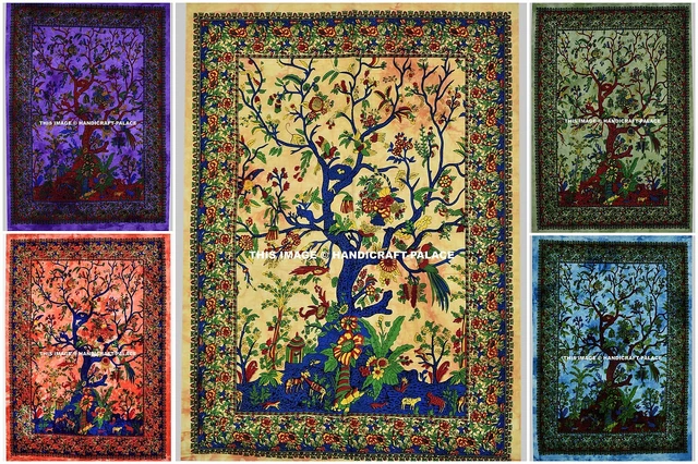 Tenture Murale Arbre De Vie 70x100 Cm - Décoration Tissu Polyester Pour Chambre, Salon, Dortoir & Fêtes
