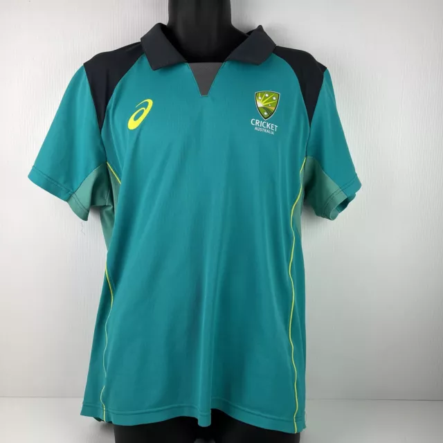 Asics Cricket Australia Licensed Supporters Polo Shirt Mens 2XL Green/Grey 60/74