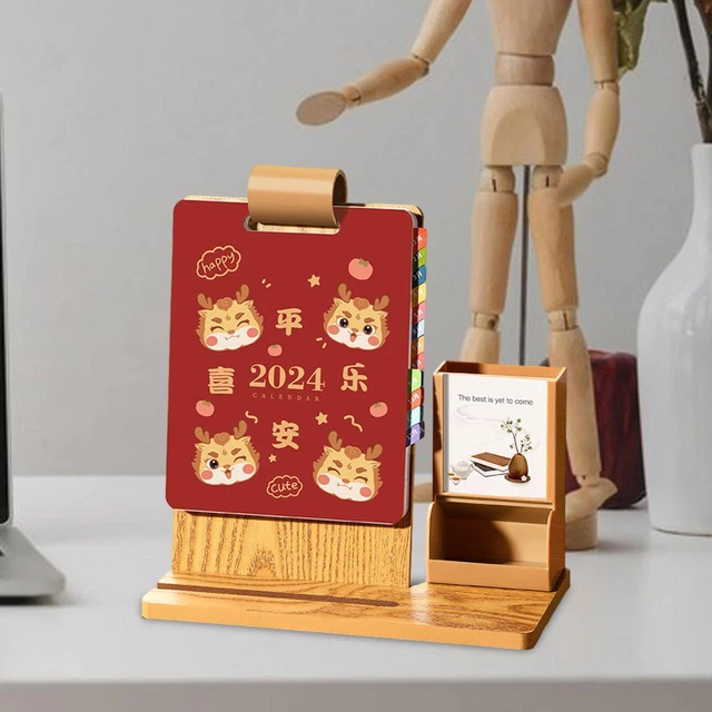 Calendrier De Bureau 2024 à Rabat – Sur Pied Avec Anneaux Métal, Pages Mémo, Format 19x16cm - 5