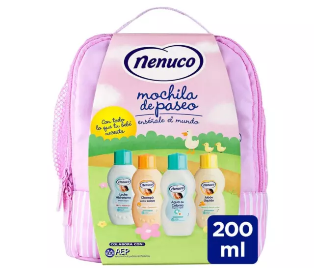 Nenuco Mochila Rosa Eau de cologne+Liquid Soap+Shampoo+Moisturising Milk