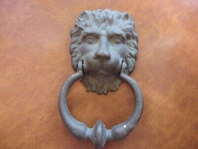 Bronze Victorian Lion Head door knocker Antique