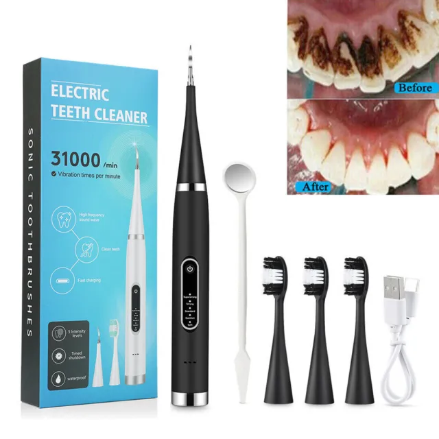 Powerful Plaque Remover for Teeth - 5 Modes Dental Tooth Cleaner + Bruhes Set