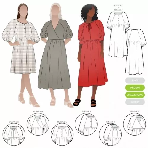 Style Arc Style Arc Sewing Pattern Hope Dress Extension Pack Women Sizes 10-22