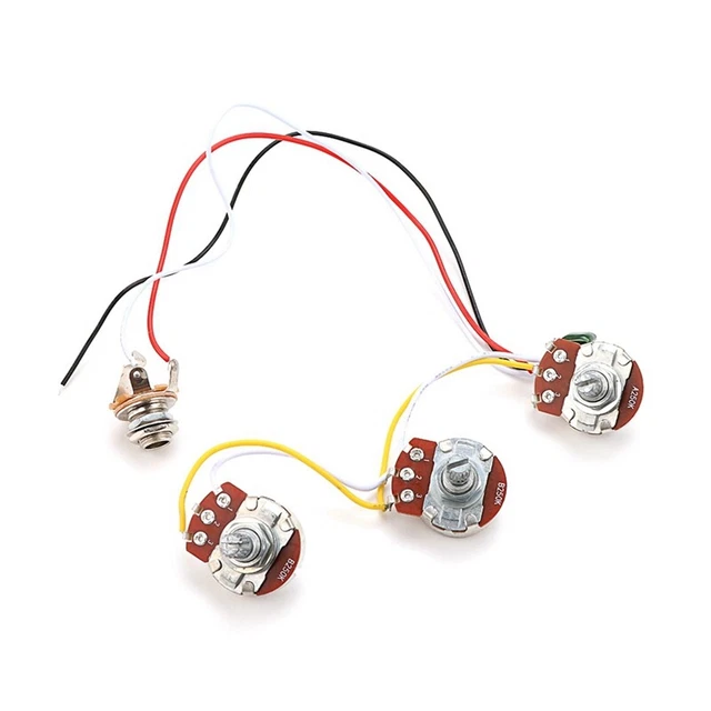 Bass Wiring Kit Tone Volume Control Harness A250K B250K Pots Socket PotentioM9C2