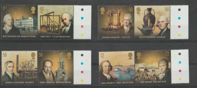 2009 Pioneers of the Industrial Revolution Stamp Set MNH Margin Pairs Traf/Light