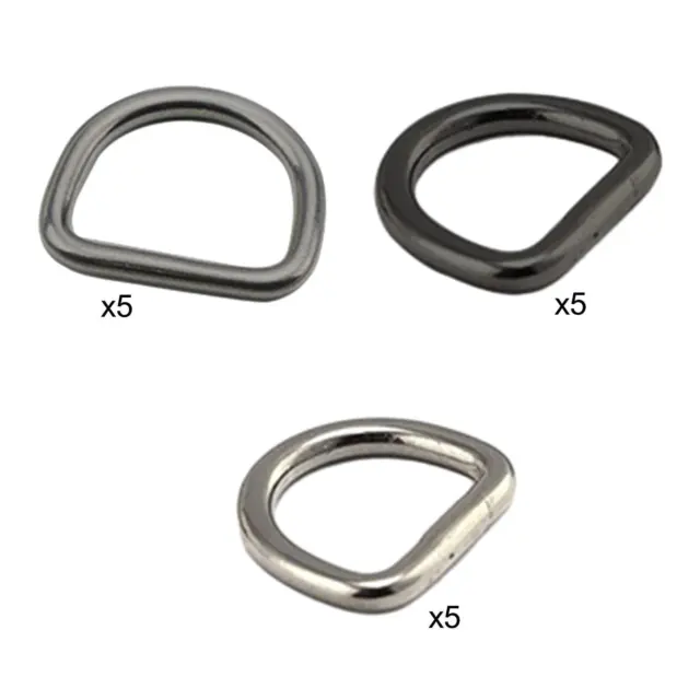 5 Pieces Metal D Rings, D Shape Buckle DIY Accessories, Solid Cast Metal Loops