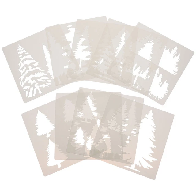 9 Pcs Weihnachtsbaum-Vorlagen Weihnachtsmalerei Weihnachtsbaumdeko Weihnachten