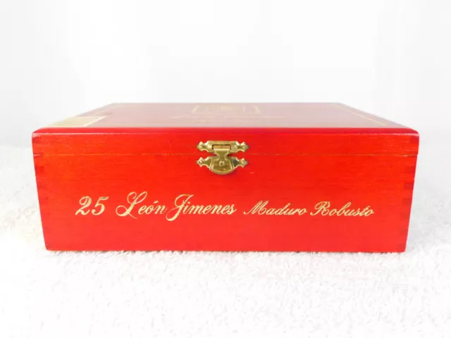 Leon Jimenes Maduro Wood Cigar Boxes w/gold Color Latch Closure 7.5"x5.5"x2.5" 2