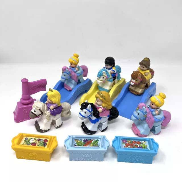 Fisher Price Little People Disney Princess Belle Prince Eric Klip Klop Horse Lot