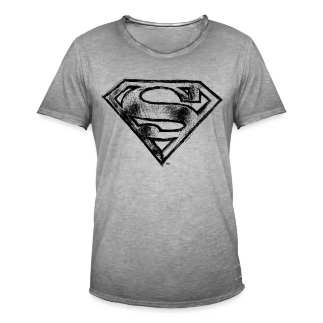 DC Comics Superman Logo Gezeichnet Männer Vintage T-Shirt