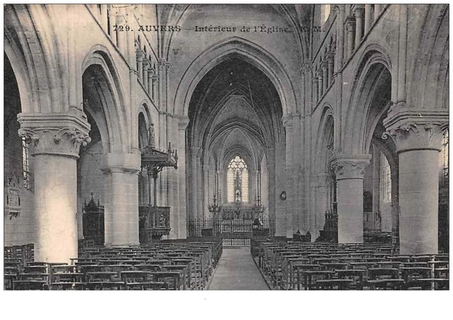 95. n° 44458 . auvers sur oise . interieur de l eglise