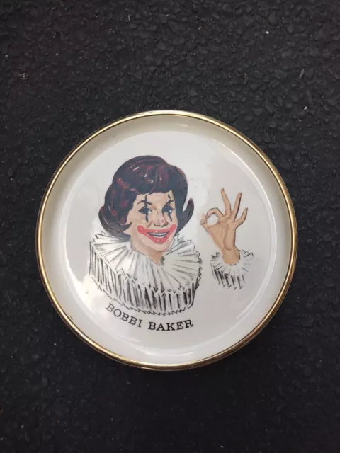 Vintage Decor Commemorative Plate New England Advertising Clown "Bobbi Baker"