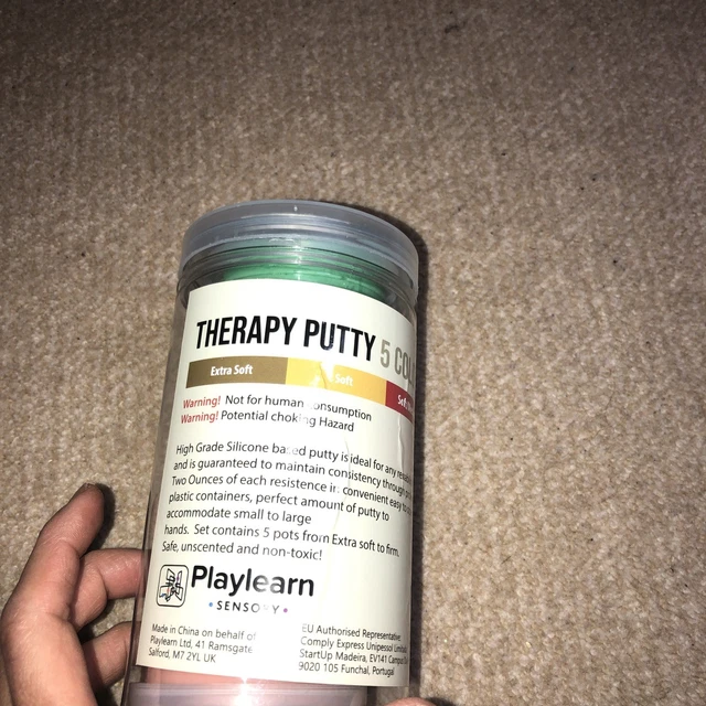 PLAYLEARN 5 X Therapy Putty Squeezable Non-Toxic, Hand Exercise, 5 ...