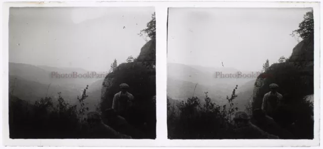 France ou Suisse Montagne c1920 Photo Plaque de verre Stereo Vintage V27L7n3
