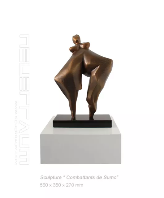 Abstracto Escultura "Luchador de Sumo 2" De Kl. Zócalo de Mármol Columna Desde 2