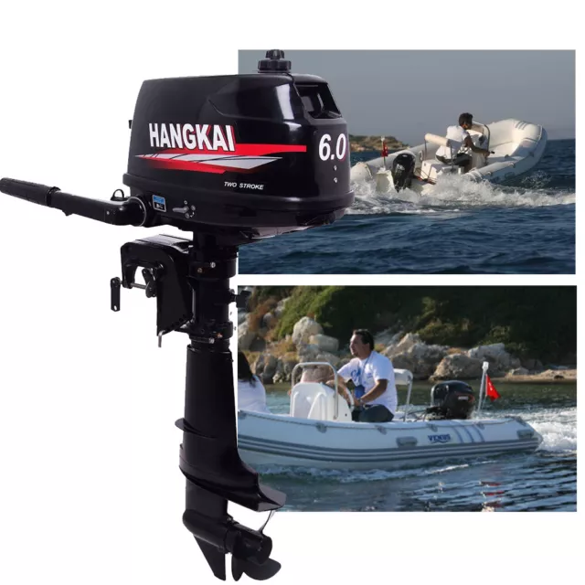 HANGKAI 6HP 2 Stroke Outboard Motor Boat Engine Short shaft with Water Cooling