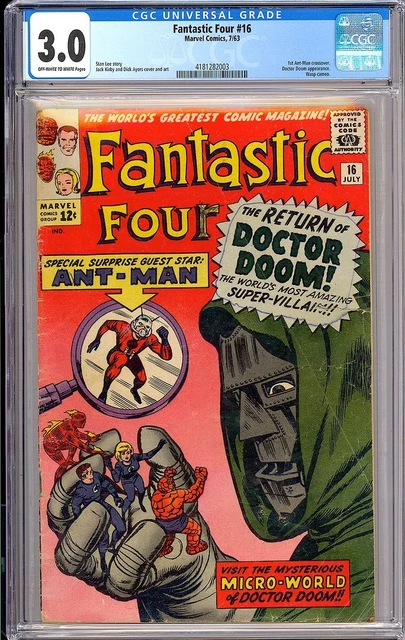 Fantastic Four #16 Doctor Doom Silver Age Vintage Marvel Comic 1963 CGC 3.0