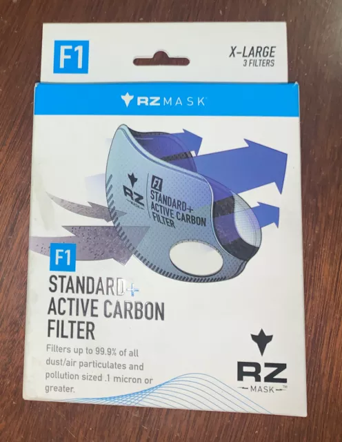 RZ Mask F1 Standard + Active Carbon Filter XL Extra-Large Pack of 3  BRAND NEW