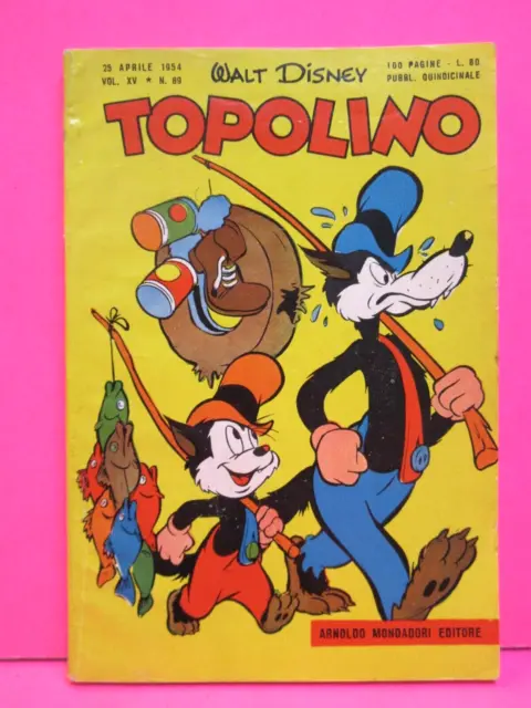 TOPOLINO libretto n. 89 Mondadori 1954 originale OTTIMO EDICOLA !!
