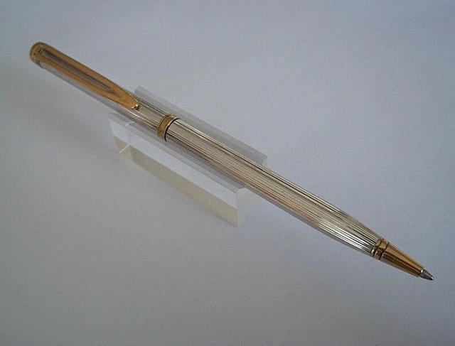 Stylo Bille/roller Waterman En Argent Massif - Collection Watermina 'Night And Day' - Occasion TB état
