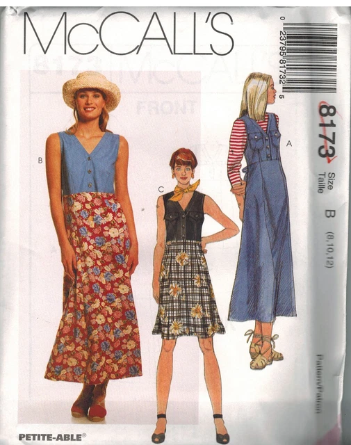 8173 Vintage McCalls SEWING Pattern Misses Pullover Jumper Dress UNCUT SEW OOP