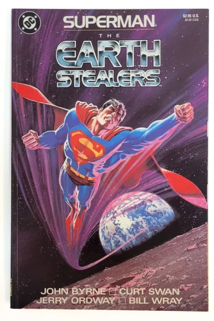 SUPERMAN: EARTH STEALERS 3X Signed CURT SWAN, JOHN BYRNE, JERRY ORDWAY 1988