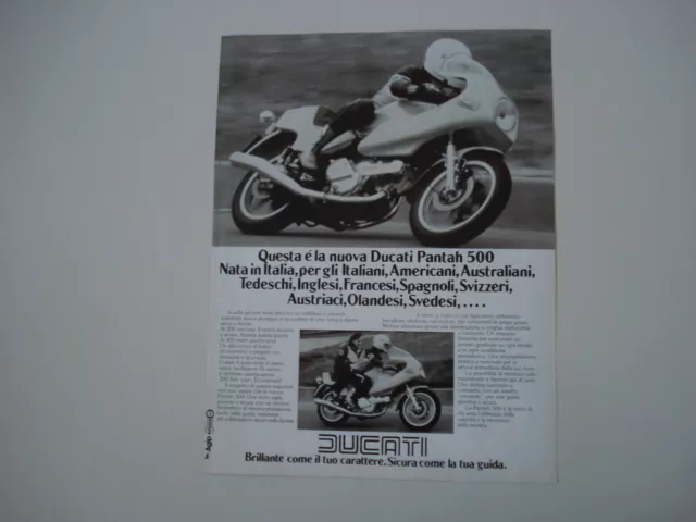 advertising Pubblicità 1980 MOTO DUCATI PANTAH 500