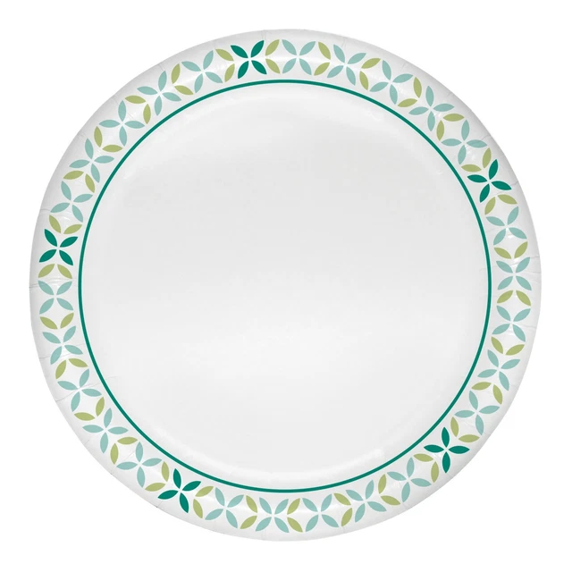 Highmark Paper Plates, 8-3/4", Printed White, Pack Of 125