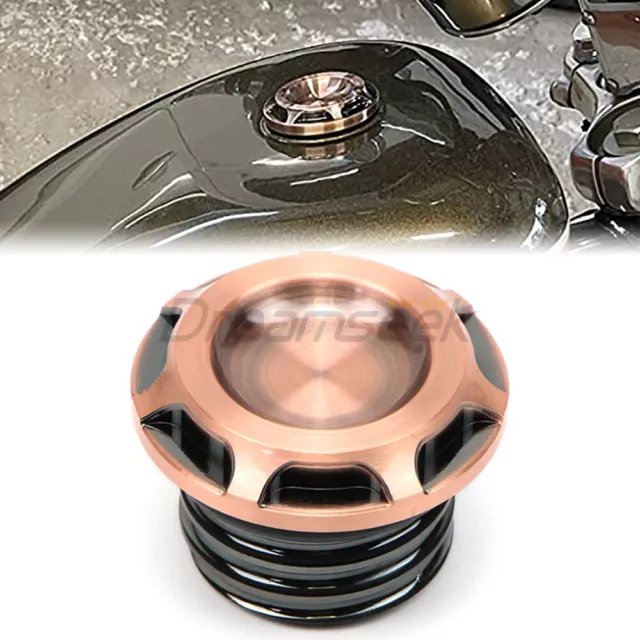 Bronze Motorrad Kraftstoff Tankdeckel für 96-15 Harley Sportster 48 883 XL1200