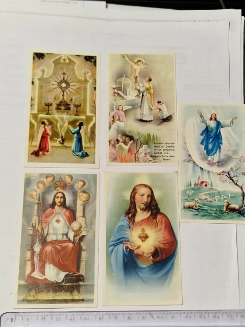 5 Santini Holy Cards Gesù Eucarestia Ele 2/920 2/170 2/526 2/862 2/133 ZA1111 ^