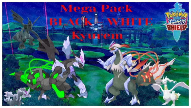 6IV Ultra Shiny Zekrom, Kyurem & Reshiram Bundle Pokemon Sword / Shield