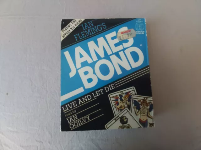 Ian Fleming Live and Let Die James Bond 2-Tape Audio read by Ian Ogilvy 007.
