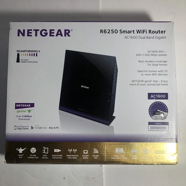 Netgear R6250 Smart Wifi Router Ac1600 Dual Band Gigabit(Ac1600Wifi 300+1300 Mbp