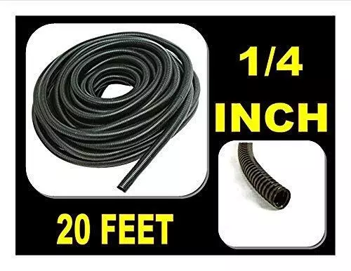 1 Pc of 20 FT 1/4" Inch Split Loom Tubing Wire Conduit Hose Cover Auto Home Mari