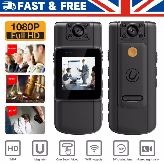 WiFi Video Recorder DVR IR Night HD Cam Camcorder 1080P Mini Body Police Camera