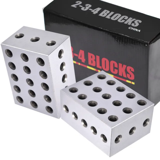 Ultra Precision 1 Matched Pair 2-3-4 Blocks 23 Holes .0002" Precision New