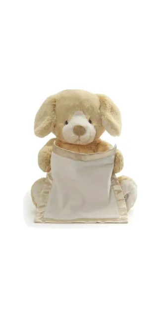 Brand New Spin Master TAN Peek a Boo Puppy Animated Stuffed Animal Plush 10"