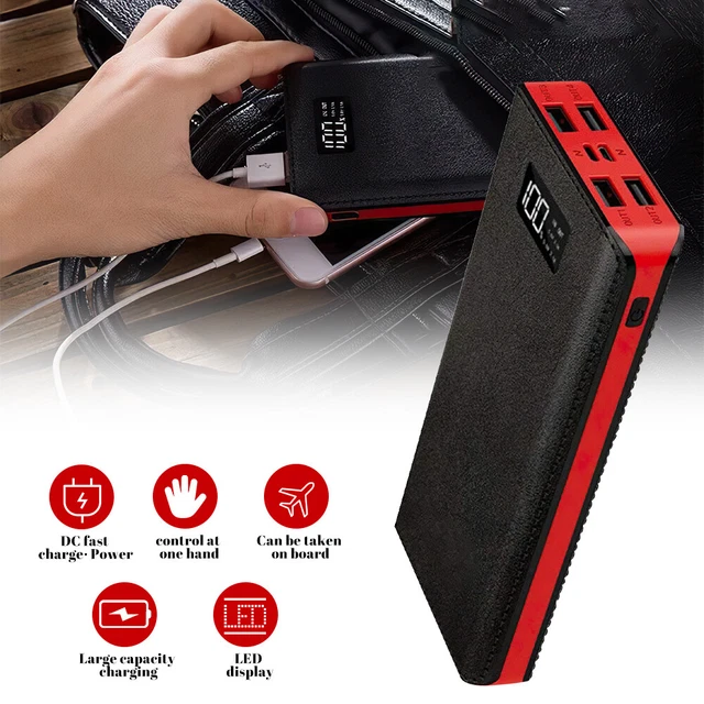 Portable Fast Charger 10000mAh Power Bank 4 USB External Battery w/ LCD Display